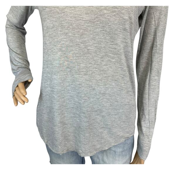 J. Crew Prima Jersey Cotton Drapey Top Gray Long Sleeve B4720 Size S - Picture 8 of 10